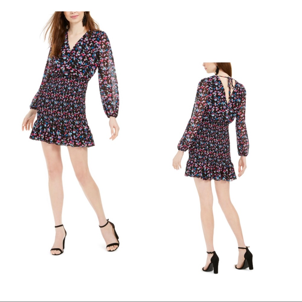 Leyden Black Printed Sheath Short Dress Size XL